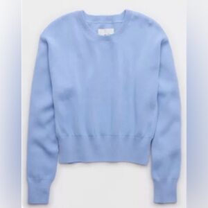 Aerie Cropped Sweater Ocean Sky Medium